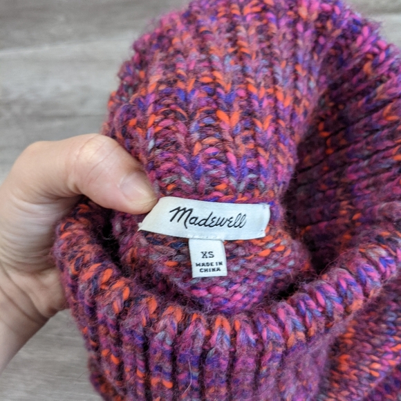 Madewell Women Multicolored Zip Turtleneck Sweater - Picture 8 of 15